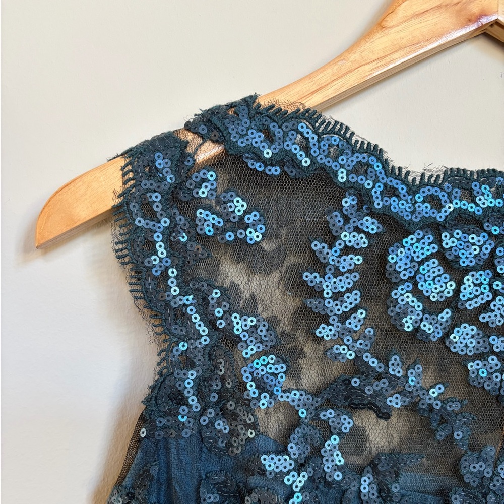 Tadashi Shoji Dress, Teal Lace Overlay‎ - Picture 5 of 12
